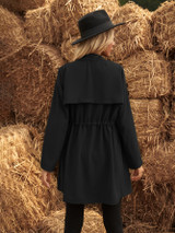Waterfall Collar Drawstring Trench Coat