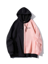 Men Colorblock Slogan Graphic Drawstring Hoodie