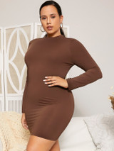 Plus Solid Bodycon Dress