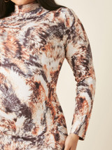 Plus Mock Neck Tie Dye Dress