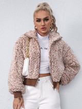 Drop Shoulder Teddy Jacket