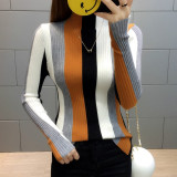 Contrast Knitted Stripe Sweater