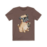 Pug drinking Coffee Unisex T-Shirt