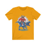 Cool Pug Riding Dinosaur Unisex T-Shirt