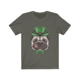 Cute Pug with Green Hat Unisex T-Shirt