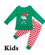 Christmas Pajamas Sets Striped Cartoon Print
