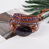 Inner Peace Amethyst Leather Wrap Bracelet