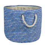 Polyester Bin Keeping Score Bright Blue Round Medium Basket