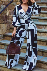 Geometric Print One-Piece Jump Suit Geometric Print One-Piece Jump Suit