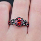 Red Shiny Flower Ring