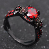 Red Shiny Flower Ring