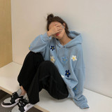 Women’s Oversized Flower Print Hoodie