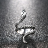 Gothic Silver Snake Ring