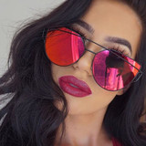 Cat Eye Sunglasses Women Brand Designer Twin-Beams Sun Glasses Mirror Sunglasses