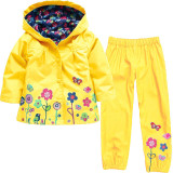 Girls Raincoat Sets Hoodie Jackets Pants Kids Clothes Sport Suit
