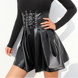 Adjustable Lace Up High Waist Skirt