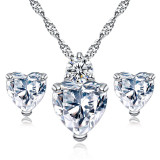 Fashion Crystal Heart Necklace & Earrings Sets Fashion Crystal Heart Necklace & Earrings Sets