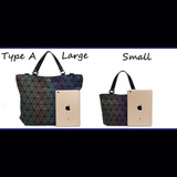Japan luminous Geometry Laser Folding Women Handbags