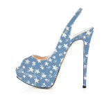 AIWEIYi Women's High Heels Peep Toe Sandals Sexy Leopard Print Pumps Shoes Platform