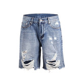 mens destroyed Denim shorts