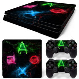 PS4 SLIM LIMITED EDITION VINYL SKIN BUNDLE NEON
