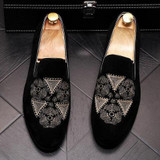 Black Velvet Detailed Loafers