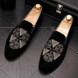 Black Velvet Detailed Loafers