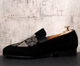 Black Velvet Detailed Loafers