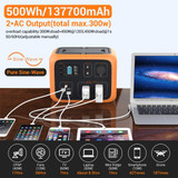 ACOPOWER Power Station 500Wh Solar Generator Wireless Charging Battery Backup for Outdoor & Emergency (New Arrival )