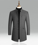 Woolen Stand Collar Coat
