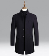 Woolen Stand Collar Coat