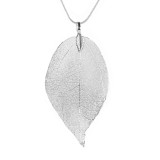 Leaf Pendant Necklace - Long Chain