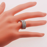 925 Sterling Silver Black Crystal Zircon Ring
