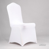 Best 50/100Pcs Cheap Hotel White Lycra Spandex Chair Covers  Weddings Party Christmas Banquet Dining Office Stretch Chair Cover