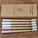 New 5-Pack DuPont bristles toothbrush eco friendly bamboo toothbrush Oral Care tooth brush ecologico biodegradable toothbrush