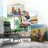 Reclining Lounge Chair Portable Zero Gravity Patio Chair - 2 Set