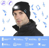 Bluetooth Beanie Hat with Light, Upgraded Musical Knitted Cap