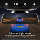 Mirror Dash Cam for Cars with Full Touch Screen, Backup Camera Rear View Mirror