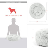 Calming Donut Dog Bed in Shag Fur, Machine Washable Pet Bed