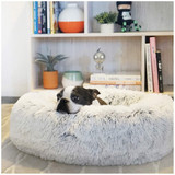 Calming Donut Dog Bed in Shag Fur, Machine Washable Pet Bed