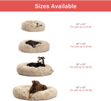 Calming Donut Dog Bed in Shag Fur, Machine Washable Pet Bed