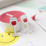 Red Heart Cute Coffee Cup Stud Earrings