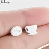 Coffee Cup and Bean Earrings