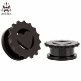 fashion black heart stainless steel ear plugs