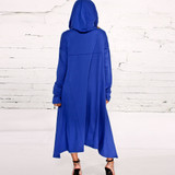 Oversized Cowl Neck Hooded Casual Sweatshirt Asymmetric Hem