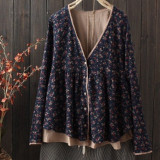 Long Sleeve Vintage Floral Print Blouse Long Sleeve Vintage Floral Print Blouse