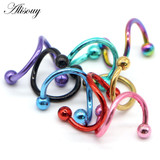 1 PC S Shape Surgical Stainless Steel 2 Balls Helix Cartilage  Piercing  16G