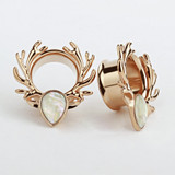 1pcs Stainless Steel Deer Antlers Ear Plugs  6mm-16mm