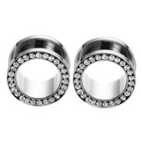 2pcs/lot Stainless Steel Ear Plugs and Tunnels