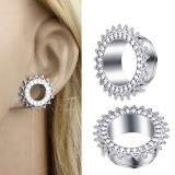 2pcs Stainless Steel Screw Dangle Ear Plugs and Tunnels
